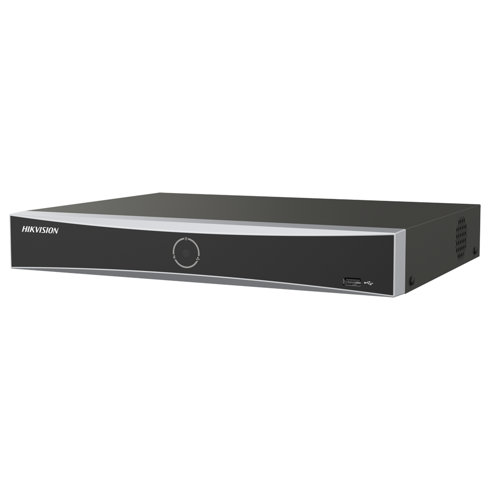 (DS-7604NXI-K1/4P/Vpro) Enregistreur NVR 4 CH IP PoE gamme PRO Hikvision - 4 CH PoE IEEE 802.3af/at 50 W max - Résolution maximale 12 Mpx  - AcuSearch | AcuSense | Reconnaissance faciale - AcuSeek, recherche textuelle - Audio | Alarmes | 1 HDD