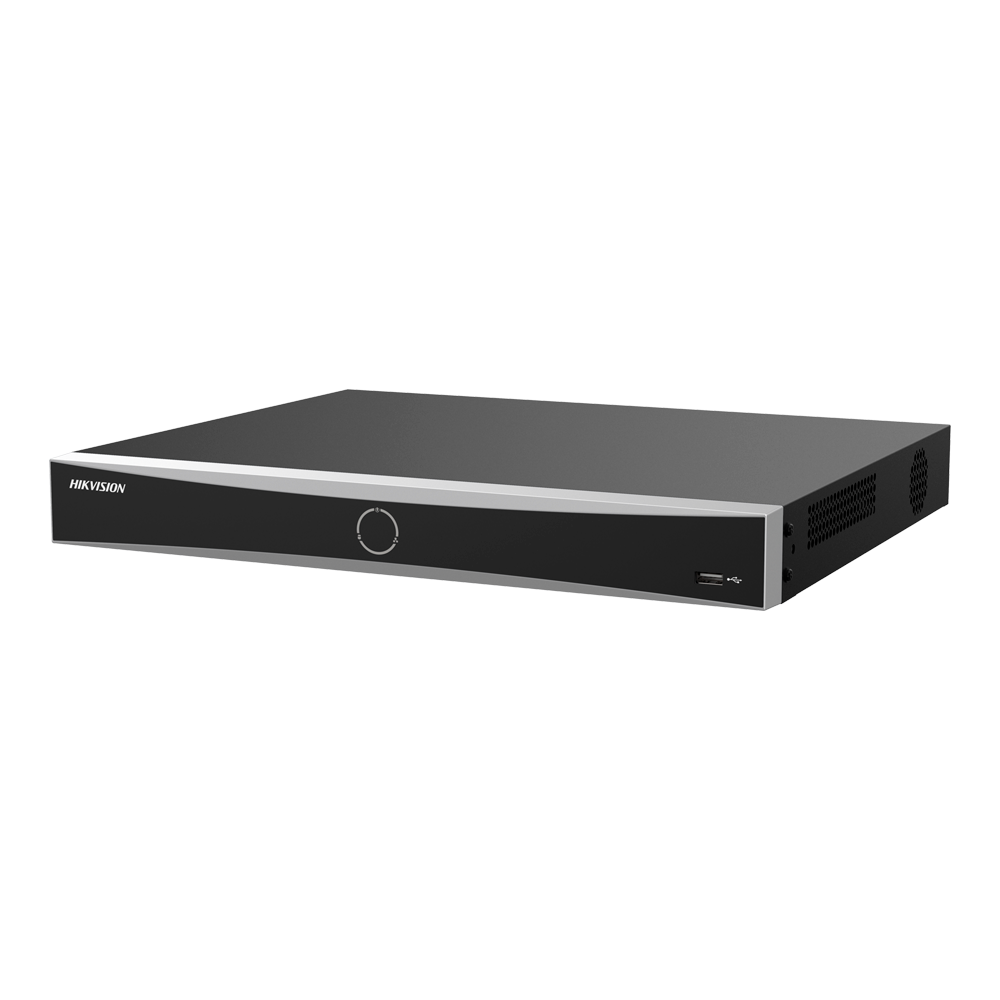 (DS-7608NXI-K2/8P/Vpro) Enregistreur NVR 8 CH IP PoE gamme PRO Hikvision - 8 CH PoE IEEE 802.3af/at 80 W max - Résolution maximale 12 Mpx - AcuSearch | AcuSense | Reconnaissance faciale - AcuSeek, recherche textuelle - Audio | Alarmes | 2 HDD