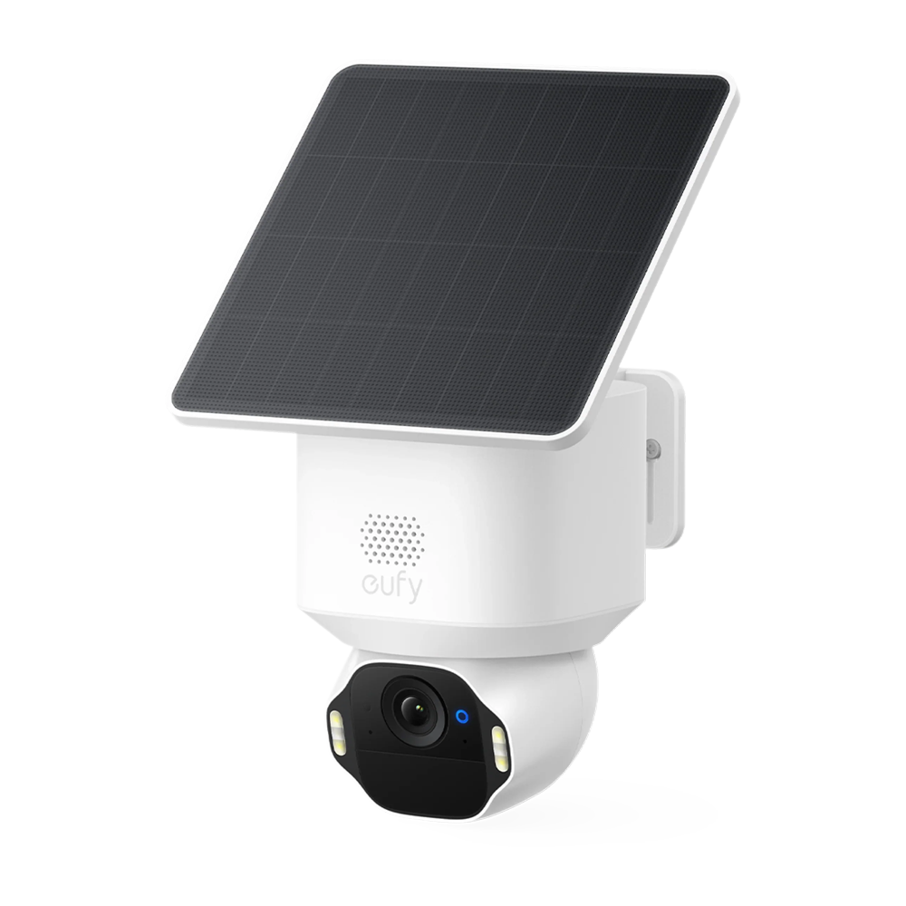 (EUFY-SOLOCAM-E42) Caméra Wifi 4K Eufy by Anker - Détection de personnes / véhicules / mouvements - Mémoire intégrée 16GB | Panneau solaire intégré - Vision nocturne couleur avec LED / Sirène - Autonomie illimitée - Adapté pour extérieur IP67