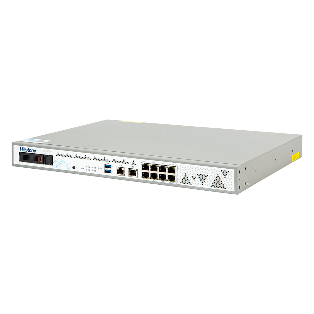 (HILL-NGFW-A2600) Hillstone Networks NGFW  - Hardware + 1 año de servicio básico  - 5Gbps FW/3Gbps NGFW Throughput - 1.85M Sesiones Concurrentes - 8 puertos 10/100/1000BASE-T (1 par bypass) - Rack 1U / Expansión hasta 1.92Tb
