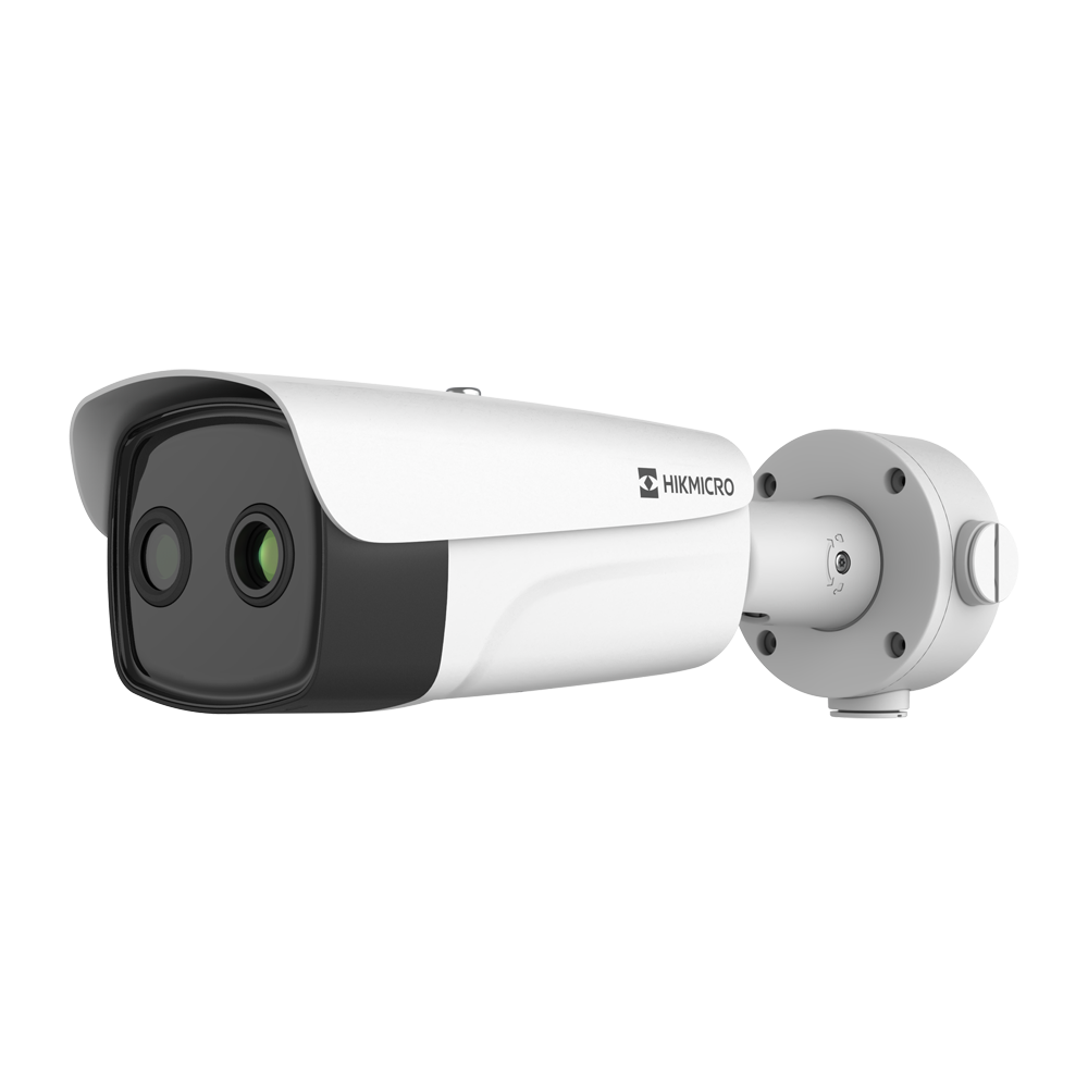 (HM-TD2668-35/G1/T3Y) Caméra thermique Dual IP Hikvision Gamme PRO - Capteur thermique 640x512 VOx | Objectif 35mm - Capteur optique 1/2.7” 4Mpx | Objectif 12.4mm - Sensibilité thermique ≤20mK (25°C, F1.0) - Détection et alarme incendie préventive - Plage de mesure temp -20~150ºC / ±8ºC