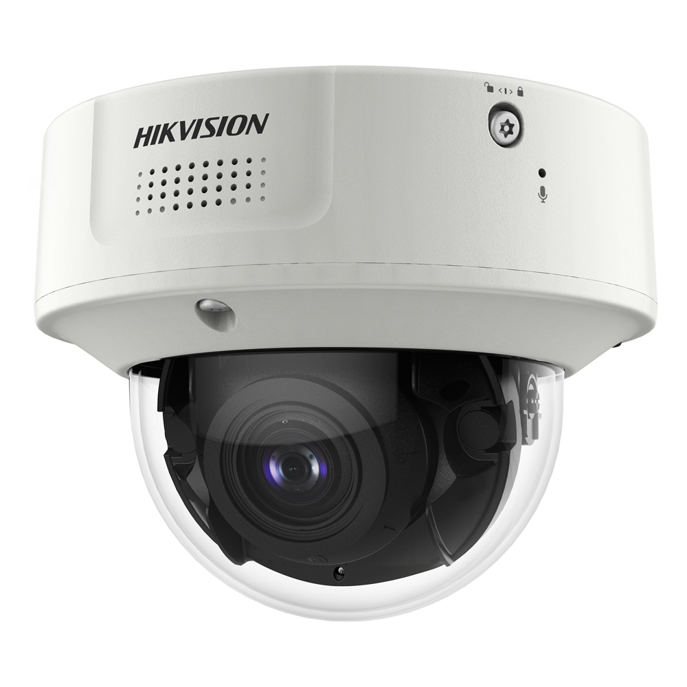 (iDS-2CD7146G2-IZHSY(8-32mm)) Caméra Dôme IP gamme SOLUTIONS Hikvision - Résolution 4 Mpx (2688x1520) 100 fps - Objectif 8~32 mm | MD2.0 | AcuSense | AIOP - Alarme | Audio | Microphone et haut-parleur - IR 60 m | Détection de véhicules | Guanlan - MicroSD | IP67 | IK10 |  résistant à la corrosion NEMA 4X
