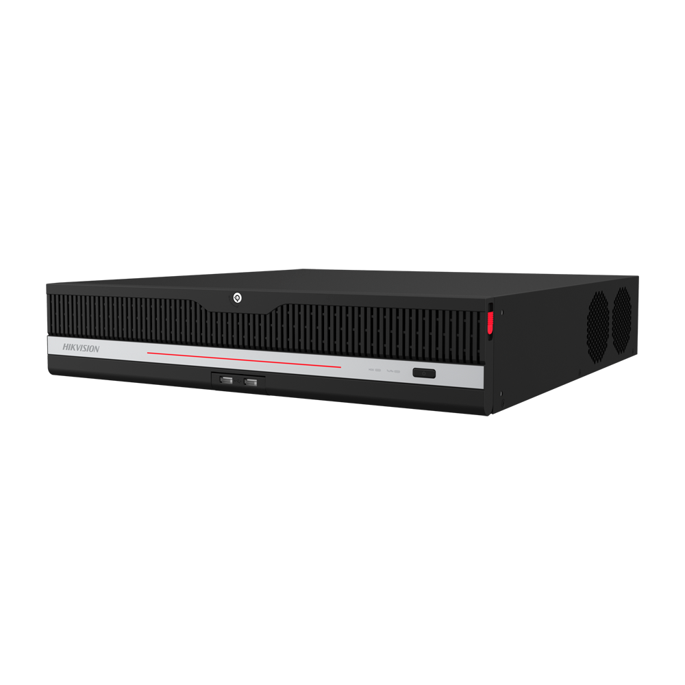 (iDS-9632NXI-P8R) Enregistreur NVR Hikvision 32CH gamme SOLUTIONS - Resolution 32 Mpx - AcuSeek, recherche textuelle - Résolution 32 Mpx | Alarmes | AcuSense | 8 HDD - Bande passante 320 Mbps | Structure vidéo | RAID - Détection de mouvement 2.0 | Reconnaissance des visages