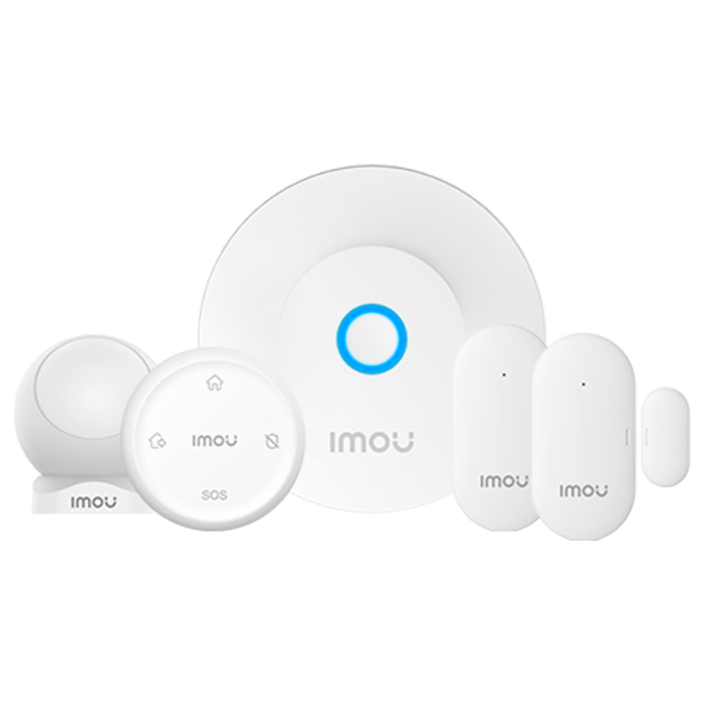 (KIT-IOT-HOMEALARM-EU-5-IMOU) Imou kit de alarma domótico Inalámbrico - Concentrador de Alarma domótica - Zigbee 3.0 / WiFi 2.4 GHz - Gestiona desde la App - Hasta 32 Dispositivos - Apta para interior