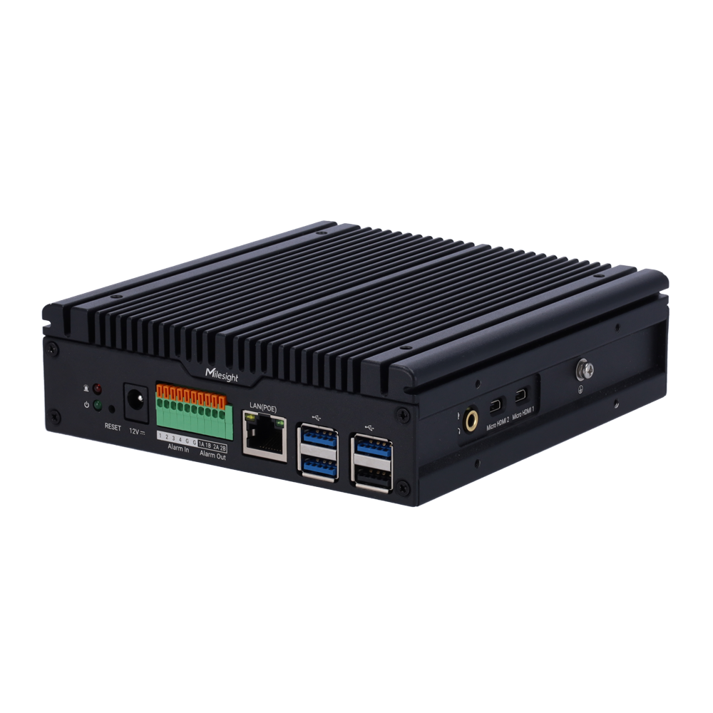(MS-SE0208-K-NX) Milesight OpenVision mini servidor - Network Optix VMS preinstalado - Resolución máx. 4K | 8 canales - Ancho de banda 80/160Mbps - 2x microHDMI | 2 M.2 max. 4TB por disco - Cumplimiento NDAA
