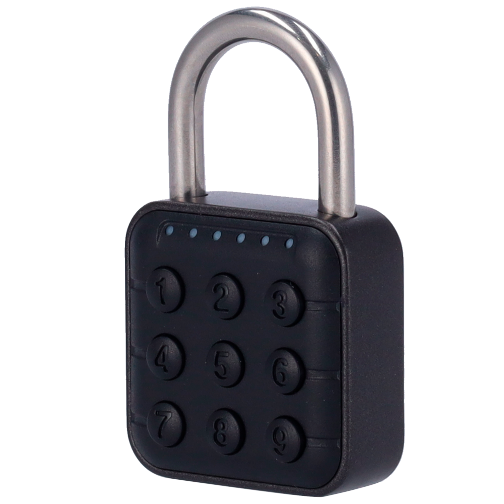 (PADLOCK-KBT-APP) Candado inteligente Bluetooth - Apertura mediante PIN y APP - Capacidad 200 contraseñas - Diámetro de la viga de 6 mm - Alimentación con baterías CR2023 - Apto para exterior IP67