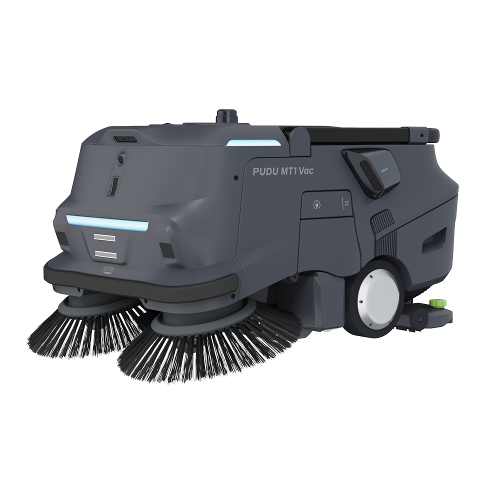 (PUDU-MT1-VAC) Robot balayeur et aspirateur - Aspiration haute puissance - Fonctions basées sur l'IA - Conçu pour les grands environnements - Haute efficacité - Module de balai à franges