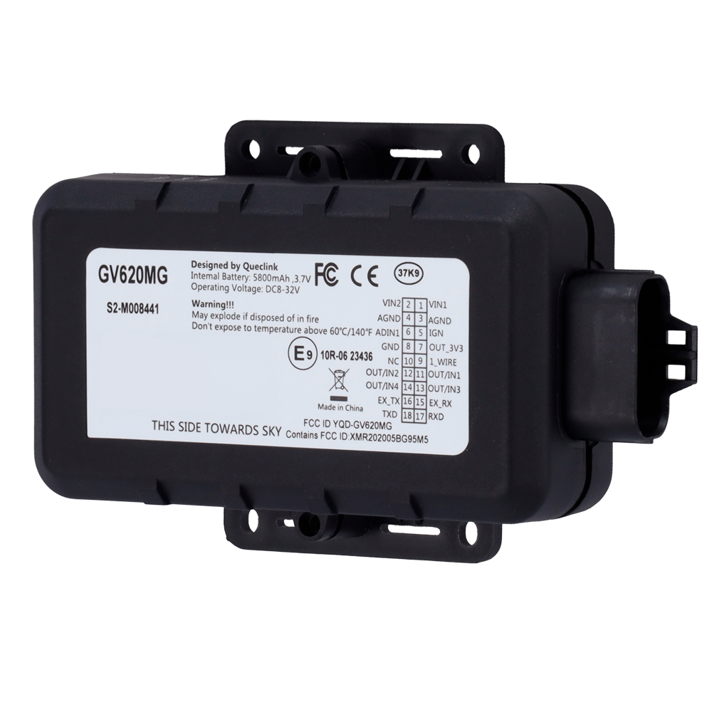 (QL-GV620MG) Tracker avanzado rugerizado con múltiples interf - 4G LTE Cat M1 con respaldo 2G - RS232 y 1-wire - IP67 - 120 días de autonomía - Maquinaria, remolques, construcción