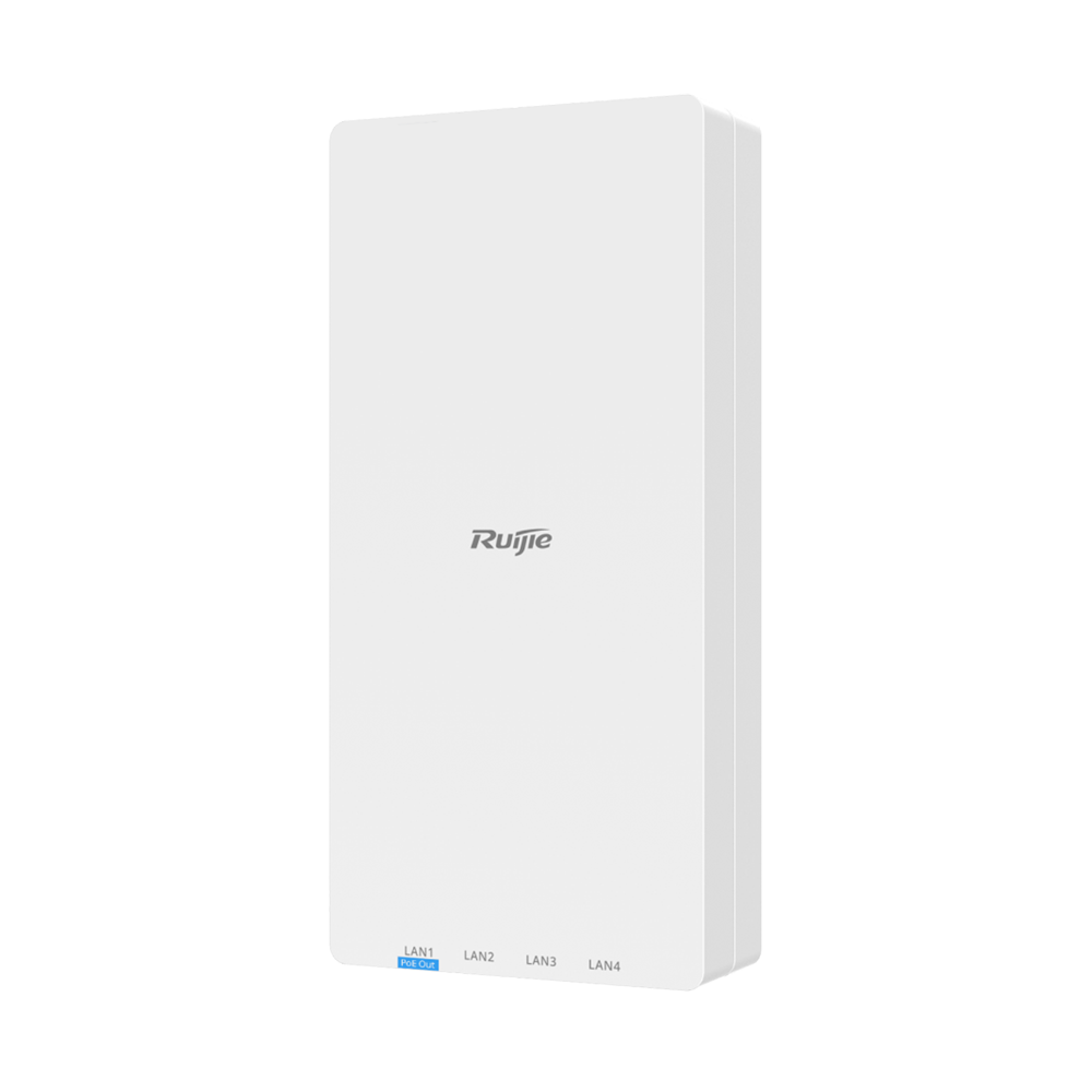 (RG-APF1260(MG-P)) Punto de acceso Wi-Fi 6 AX3000 de alto rendimiento - Triple-Play: Wi-Fi, IPTV y servicios telefónicos - Convierte teléfonos analógicos en teléfonos IP - Puerto óptico SC de 2.5 Gbps y 4 puertos RJ45 - Salida PoE para alimentar teléfonos IP externos - Gestión unificada mediante Ruijie Cloud gratuita