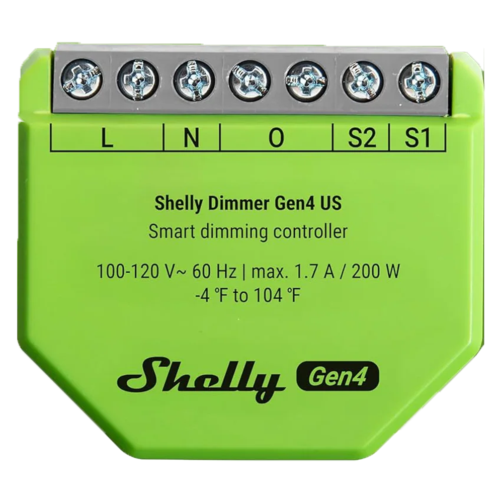 (SH-DIMMER-GEN4) Shelly Dimmer Gen 4 - WiFi 2.4 /Bluetooth / Zigbee / matter - Regulador intensidad de luz - Soporta 110-230 V - Funciona con neutro / sin neutro - Compatible con Alexa y Google