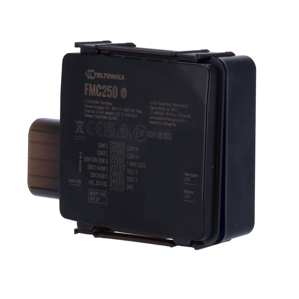 (TK-FMC250) Tracker 4G avec processeur de données CAN intégré - Connectivité 4G LTE Cat 1 - Protection contre la poussière et l'eau IP67 - Il est équipé d'une antenne et d'une batterie intégrée - Idéal pour la gestion des poids lourds