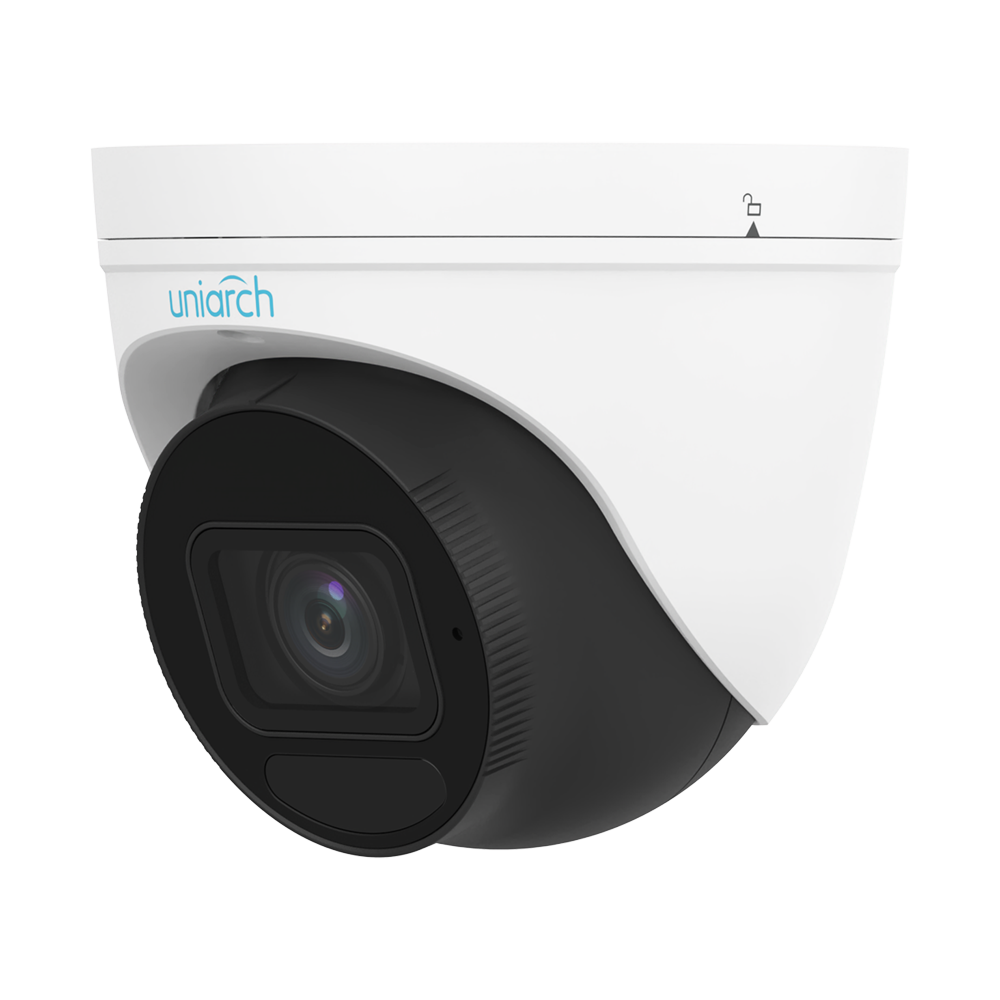 (UV-IPC-T314-ADZK) Caméra IP Turret | Uniarch - 4 MP | Objectif 2.8~12 mm | microSD 512 Go - IR 30 m | WDR 120 dB - SIP Lite  - PoE | UMD | IP67 - Bouton de réinitialisation : Microphone intégré