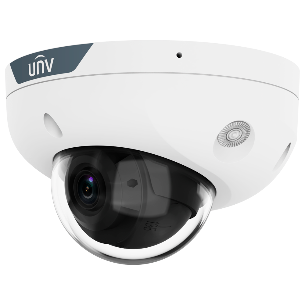 (UV-IPC318SB-ADF28KMC-DL-I1) Caméra dôme IP Uniview - Gamme Prime - 8 MP | Objectif 2.8 mm | microSD 512 Go - IR 30 m | Lumière blanche 30 m | WDR 130 dB - Wise-ISP | Comptage de personnes  - SIP | UMD | IP67 | IK10 - Micro | Audio | Alarme | PoE