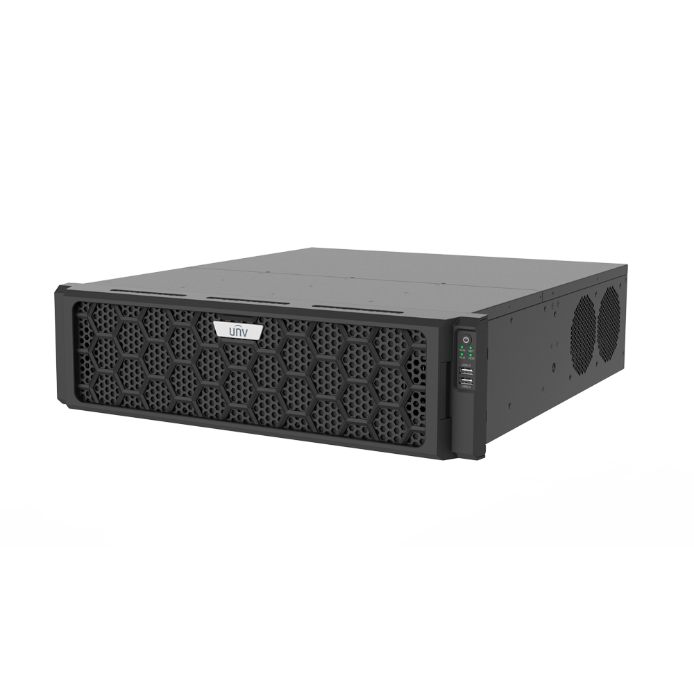 (UV-NVR516-128E-R-IM) NVR Gamme Pro  8K pour caméras IP - 128CH | 32 Mpx | 2 cartes décodeuses - IA: SIP, comptage, visage, autotracking, audio - 16 HDD jusqu'à 24 T | RAID 0, 1, 5, 6, 10, 50, 60 - Bande passante 768Mbps
