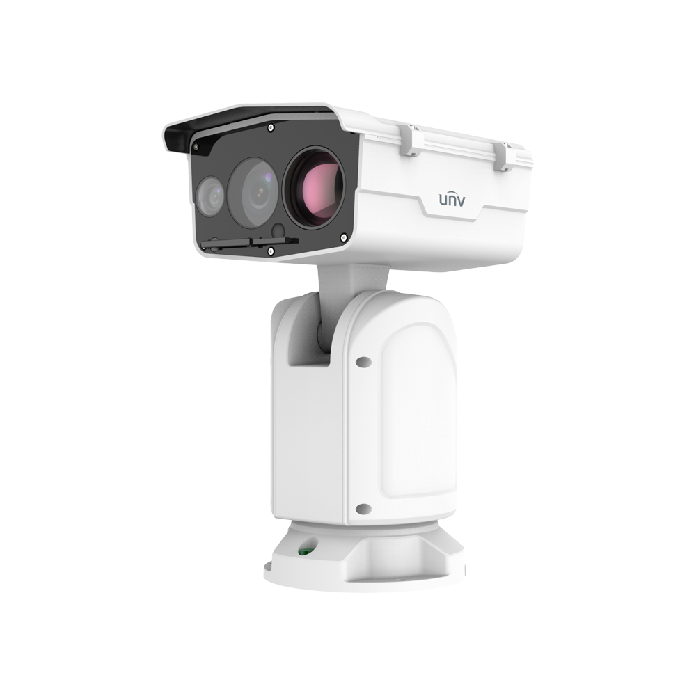 (UV-TIC7626EL-GAF75-4X56-VH1) Système de positionnement double IP Uniview - Thermique: 640x512 | Objectif 75 mm - Objectif: 4 MP | Objectif 6~336 mm (56X) - SIP | Détecteur d'incendie | Détecteur de fumée | UMD -  -  - Audio | Alarme | IP66 | Wiper - Intervalle de mesure temp -20~150ºC / ± 8ºC