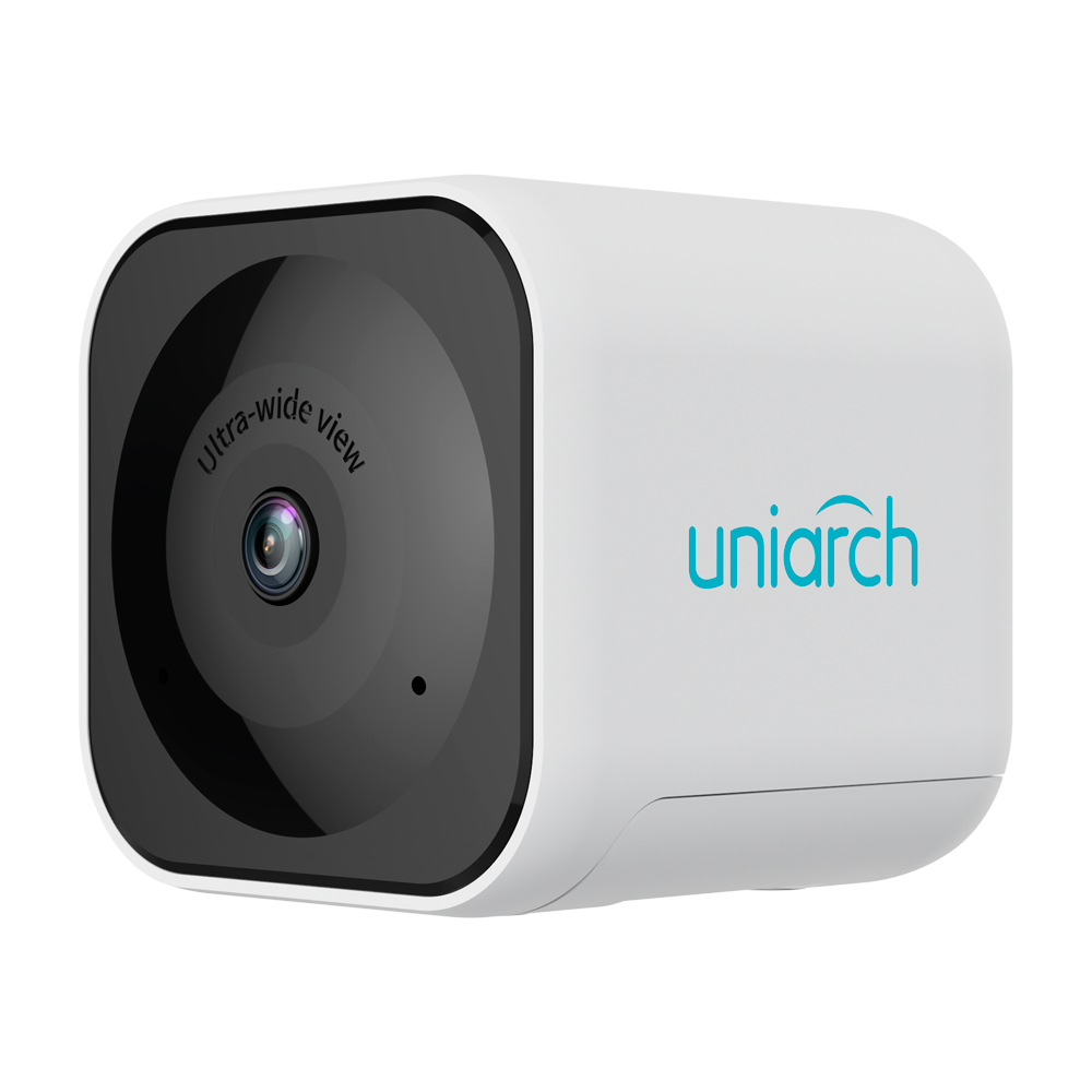 (UV-UHO-C1-M3F2) Cámara IP Cubo WiFi Uniarch - 3 MP | Lente 2.1 mm | microSD 512 GB - IR 10 m | DWDR - Ultra Motion Detection -  Wi-Fi  - Mic | Altavoz | Botón de reset