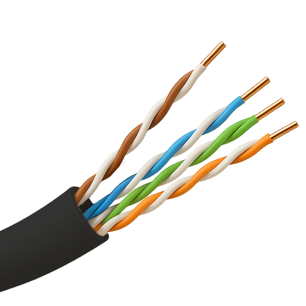 (UV-UTP5E-305-BC-OUTDOOR) Câble UTP - Catégorie 5E - Bobine de 305 mètres - Conducteur OFC, pureté 99.9% cuivre - Diamètre 4.5 mm - Spéciale pour extérieur