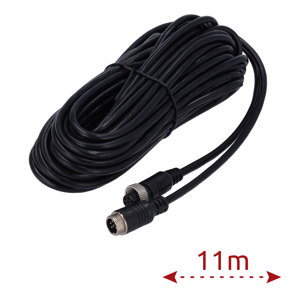 (VW-6PIN-IP-110) Câble pour caméras IP - Connecteur M12 aviation - 6 broches - Longueur 11m - Mâle - Femelle