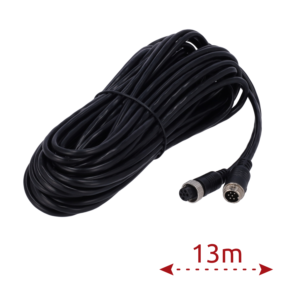 (VW-6PIN-IP-130) Câble pour caméras IP - Connecteur M12 aviation - 6 broches - Longueur 13m - Mâle - Femelle