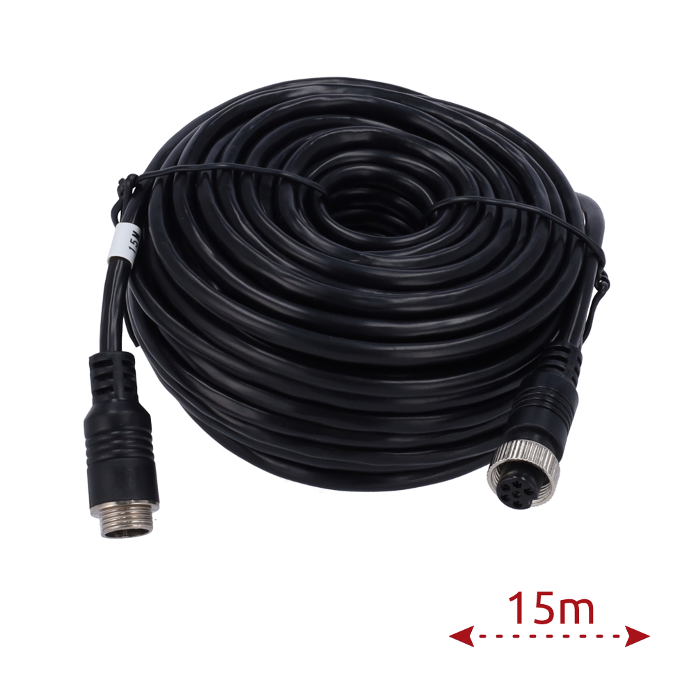 (VW-6PIN-IP-150) Câble pour caméras IP - Connecteur M12 aviation - 6 broches - Longueur 15m - Femelle - Femelle