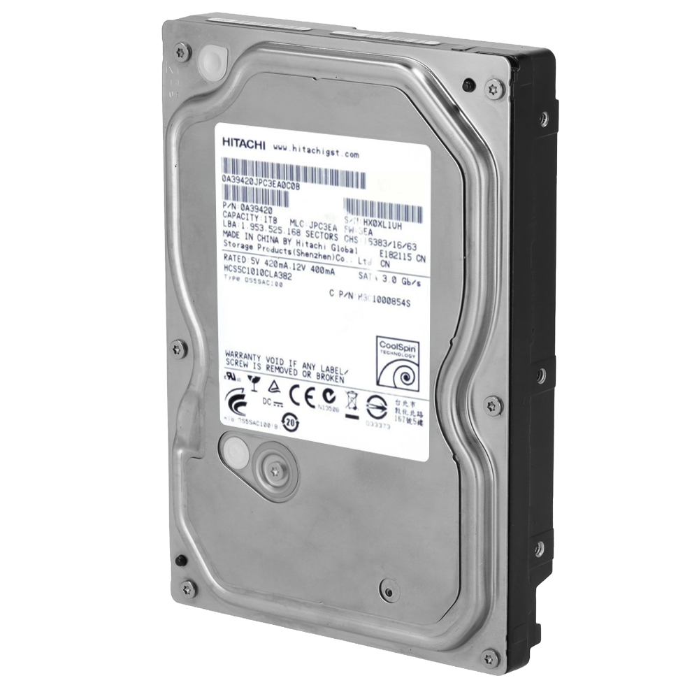 (HD1TB-S-REFURBISHED) Disque dur - Capacité 1 TB - Interface SATA 3 GB/s - Spécial pour les enregistreurs vidéo - Individuel ou installé dans DVR - Reconditionné, en parfait état de fonctionnement
