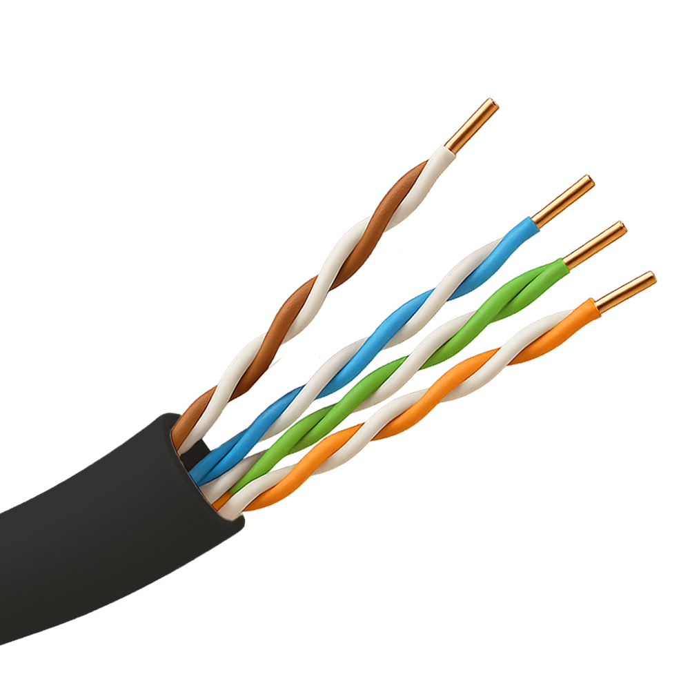 (UTP5E-305-BC-OUTDOOR) Câble UTP - Catégorie 5E - Bobine de 305 mètres - Conducteur OFC, pureté 99.9% cuivre - Diamètre 5.5 mm - Spéciale pour extérieur
