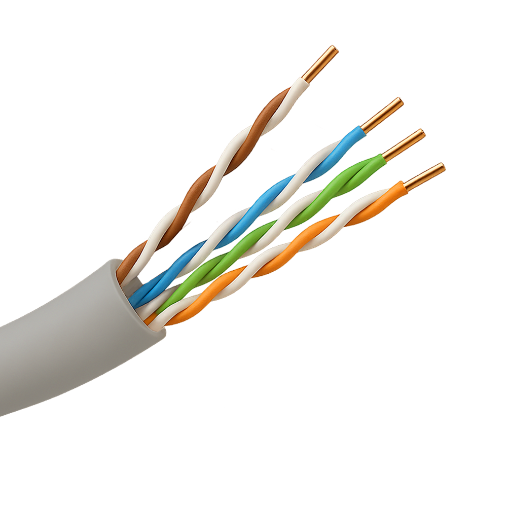 (UTP5E-305-LSZH-Dca) Câble UTP Safire sans halogène - Catégorie 5e - Conforme au 90m test Fluke - Bobine de 305 mètres - Diamètre 0.5 mm - Sans halogène