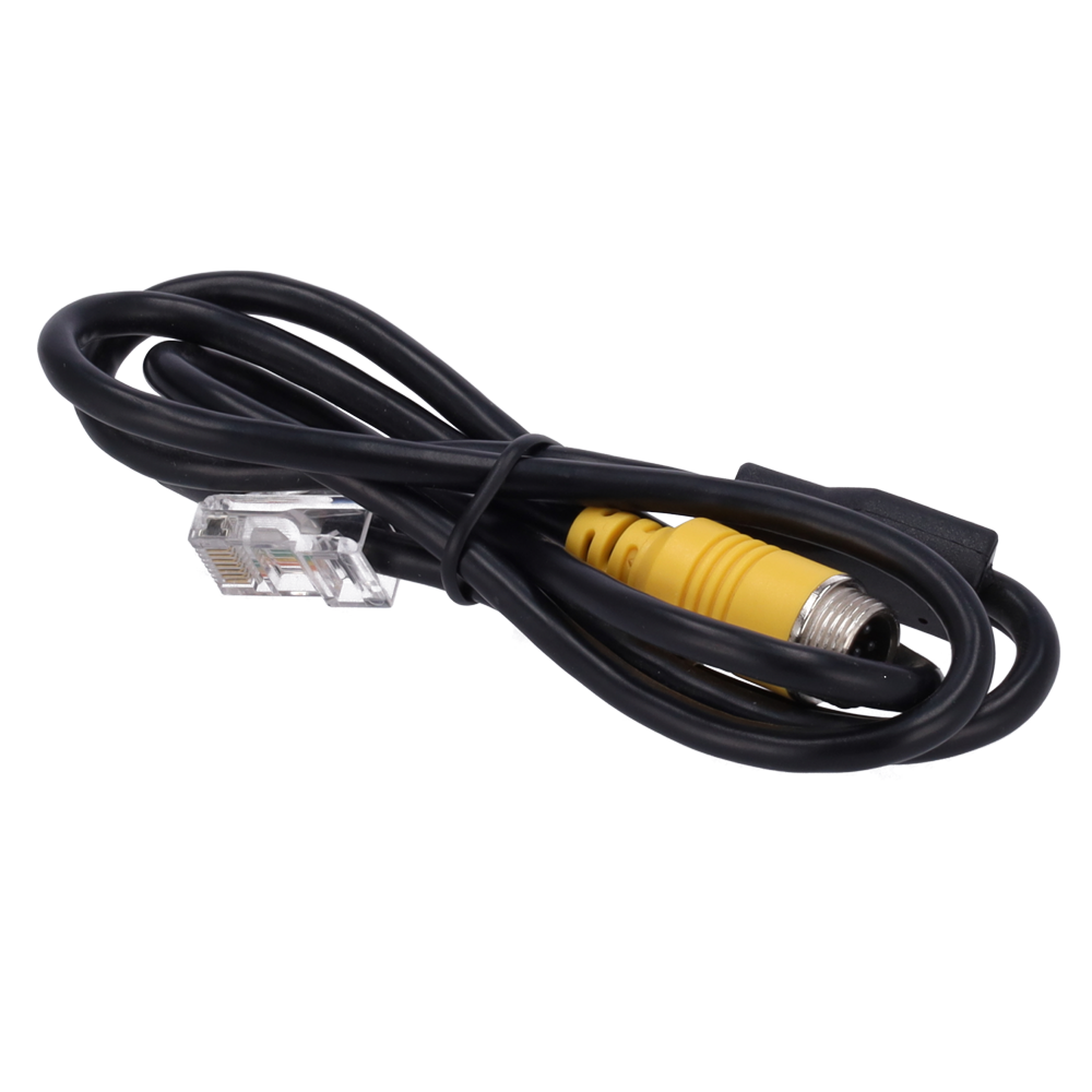 (ST-6PIN-POWER-RJ45) Streamax - Cable 6PIN a RJ45+DC 12V - Longitud 15cm - Compatible cámaras IP con conector de aviación 6PIN