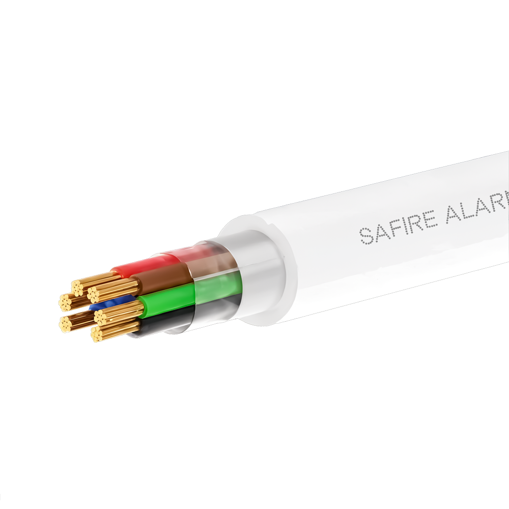 (CA6-100-PVC-ECA-WHITE) 6 conducteurs de signaux - Conducteur en aluminium recouvert de cuivre - Écran en aluminium et polyester - Bobine de 100 mètres - Certificat CPR Eca - Faibles pertes