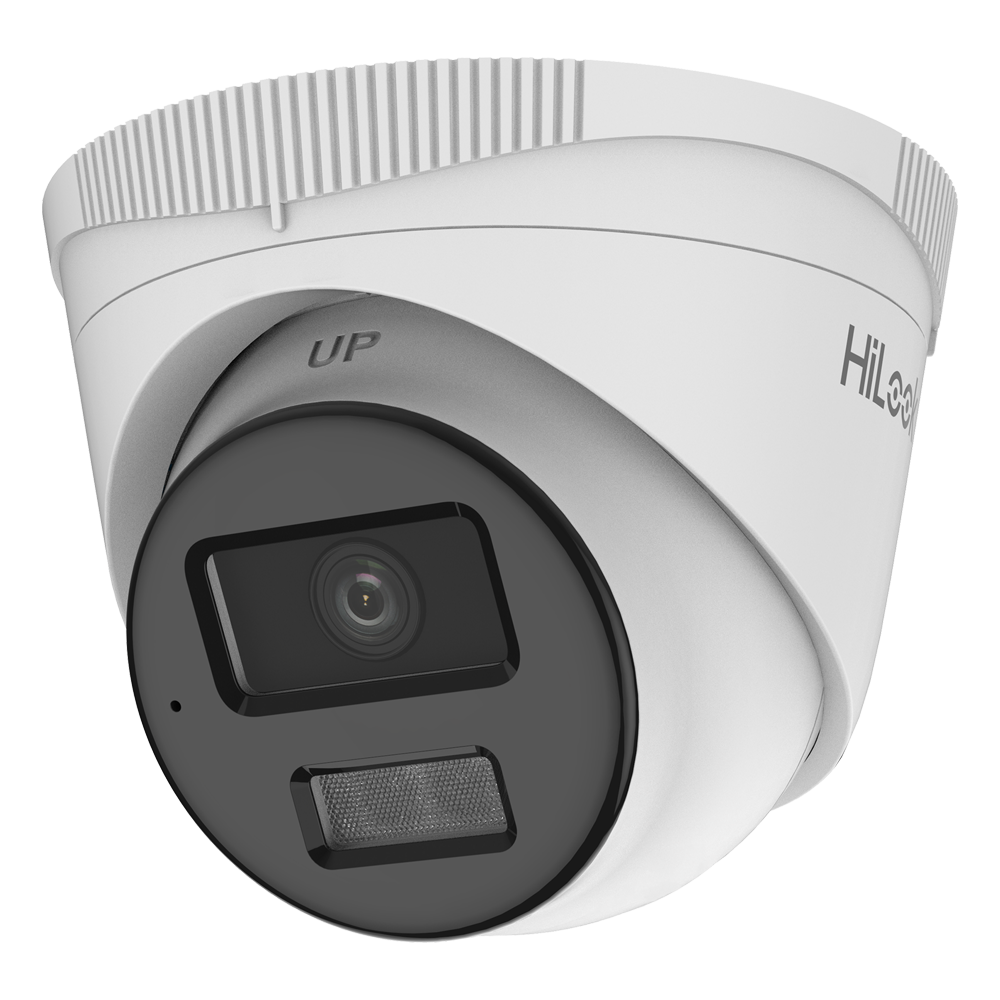 (IPC-T240HA-LUC(4mm)) Caméra IP HiLook Turret - Résolution 4 Mégapixels (2560x1440) - Objectif 4 mm  - Microphone intégré - Portée de la lumière hybride 30 m | PoE | IP67 - Détection de mouvement 2.0 (personnes uniquement)