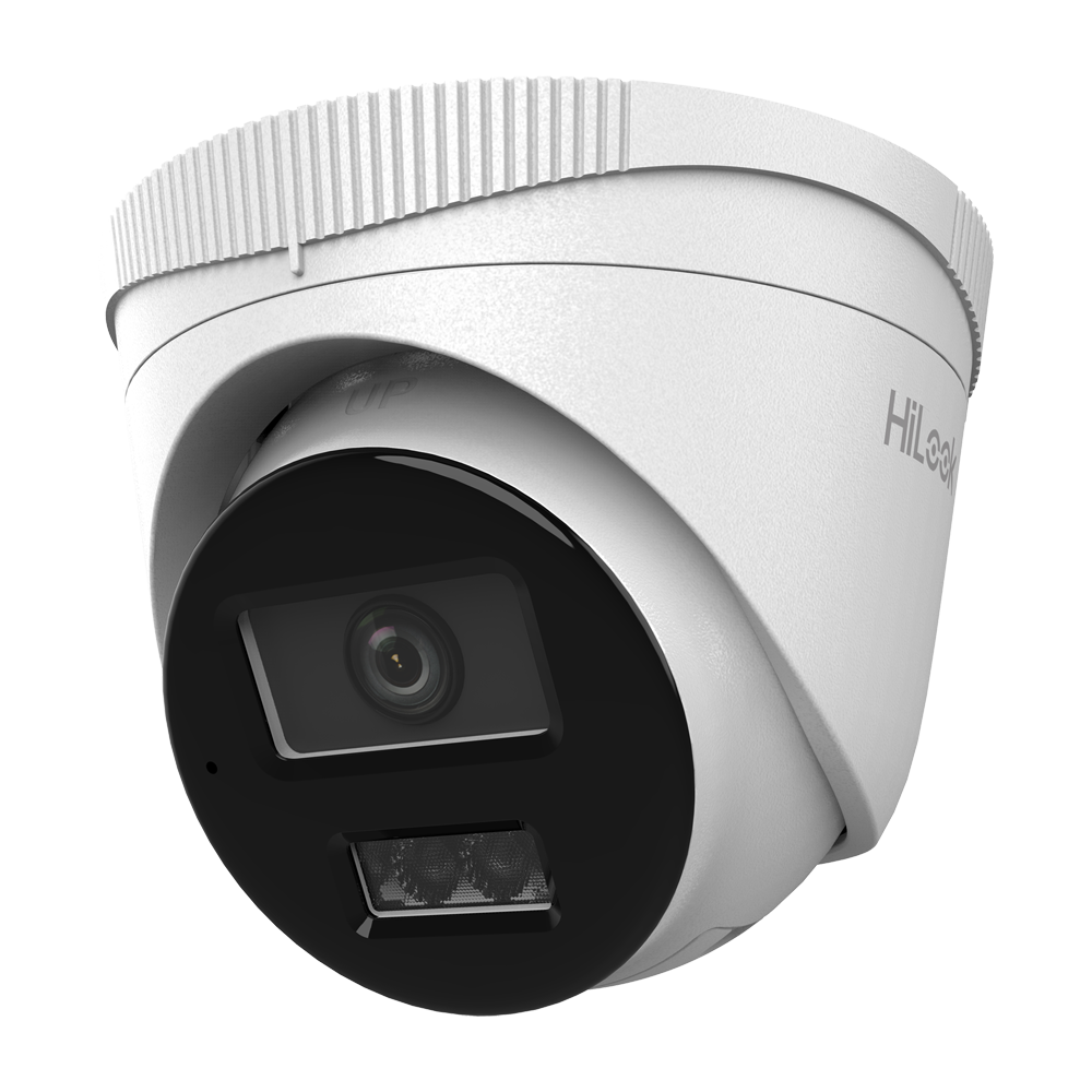 (IPC-T260HA-LU(4mm)) Caméra IP HiLook Turret - Résolution 6 Mégapixels (3200x1800) - Objectif 4 mm - Microphone intégré - Lumière hybride 30 m | PoE IEEE802.3af - Détection de mouvement 2.0 | IP67