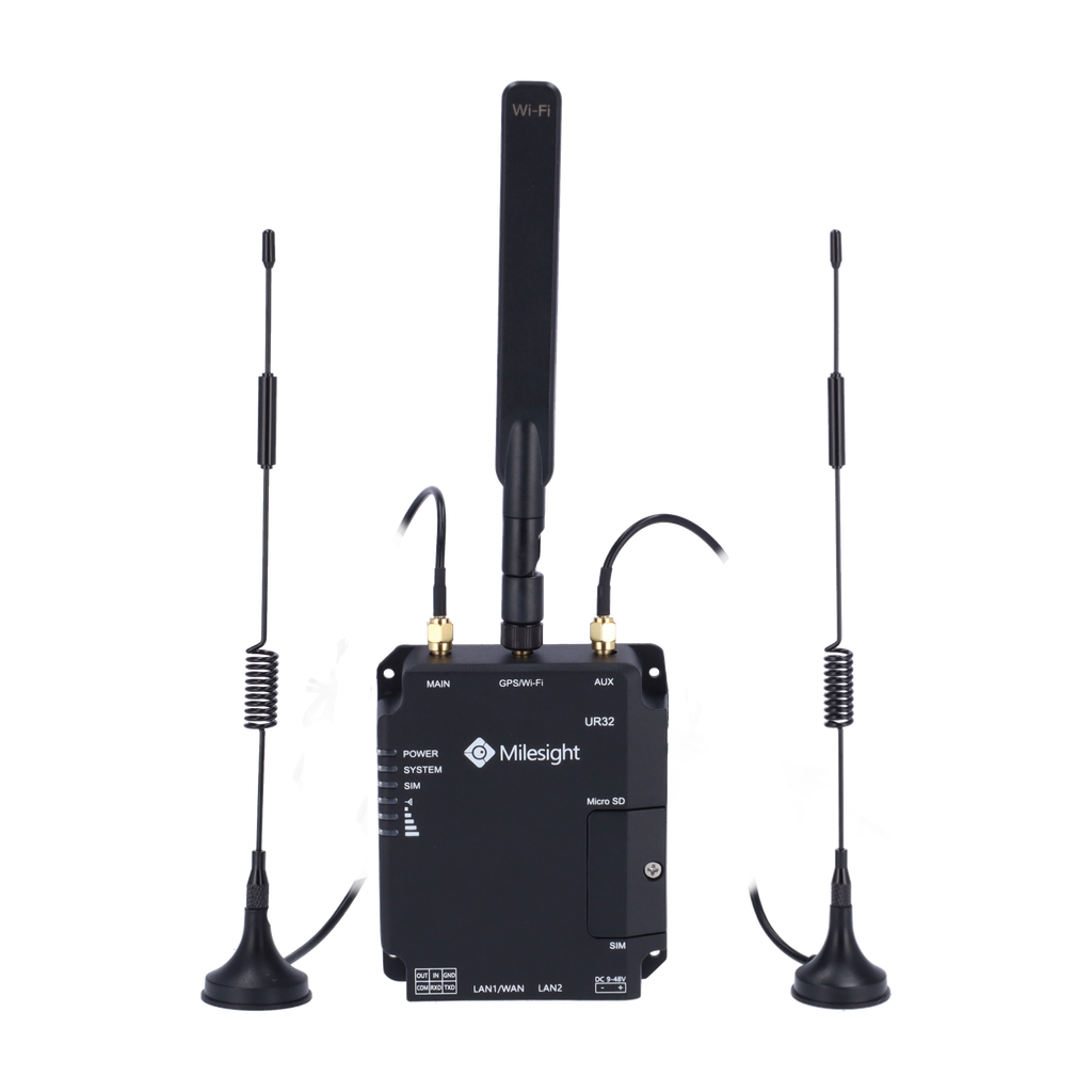 (MS-UR32-L0GEU-W-485) Routeur industriel Milesight 4G LTE Cat 4 
 - Une connectivité fiable grâce à deux emplacements SIM 
 - Wi-Fi 802.11b/g/n à 2.4 GHz de 150 Mbps 
 - VPN avancé: IPSec, OpenVPN et L2TP/PPTP 
 - 2 ports Ethernet 10/100  - Ports industriels RS485