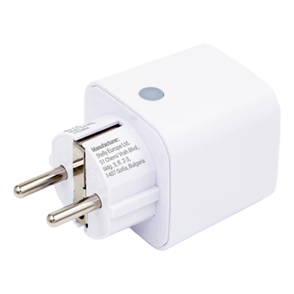 (SH-PLUG-M-GEN3-W) Shelly Plug PM Gen3 (Blanco) - Monitoreo preciso del consumo eléctrico - Protección contra sobretensión / Schuko (F/E) - WiFi 2.4GHz / Bluetooth / Matter / Range Ext - Soporta AC 230V / 3000W / 13A - Compatible con Apple Homekit / Alexa y Google