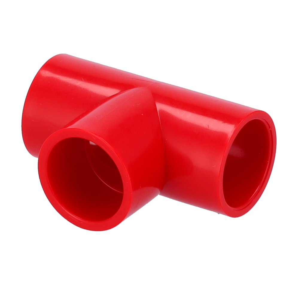 (10XTP25-ABSRED) Raccord en T
 - 25 mm de diamètre
 - ABS rouge
 - (10 unités)
