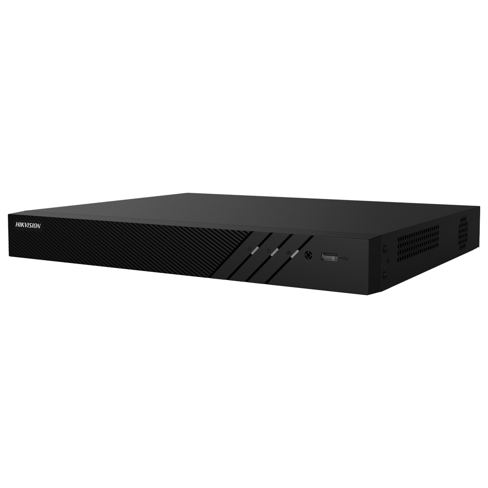 (DS-7616NI-Q2/16P(E)) NVR Hikvision 16 CH gamme VALUE - Puissance maximale du commutateur PoE 150 W - Résolution maximale 2ch@8Mpx - Bande passante 160 Mbps - Supporte 2 disques durs - Détection de mouvement 2.0 sur un maximum de 4 canaux