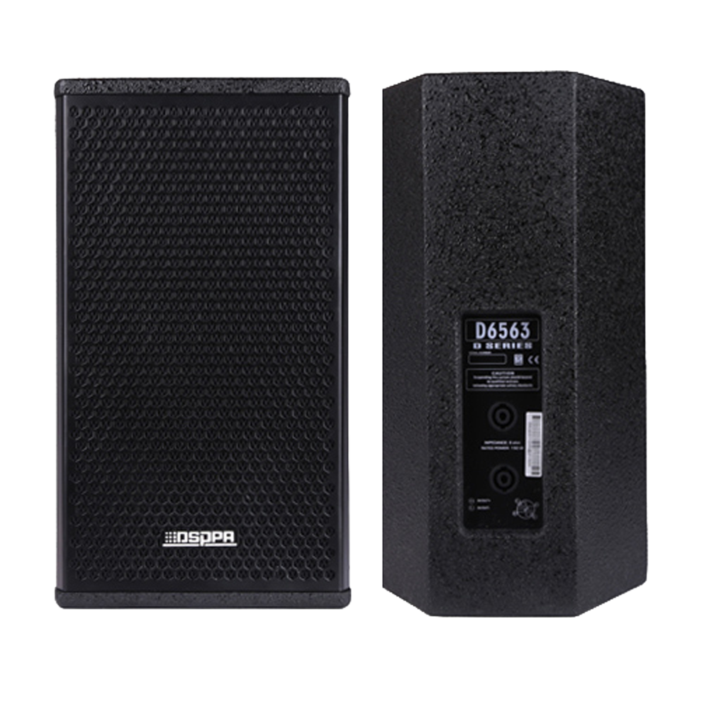 (DSPPA-D6563) Enceinte professionnelle à deux voies DSPPA - Faible impédance 8Ω - 150W | Woofer 8" + Tweeter 1,35" - 95dB | 117dB SPL | 80Hz-18kHz - Enceinte bass-reflex en bois - Installation murale ou suspendue