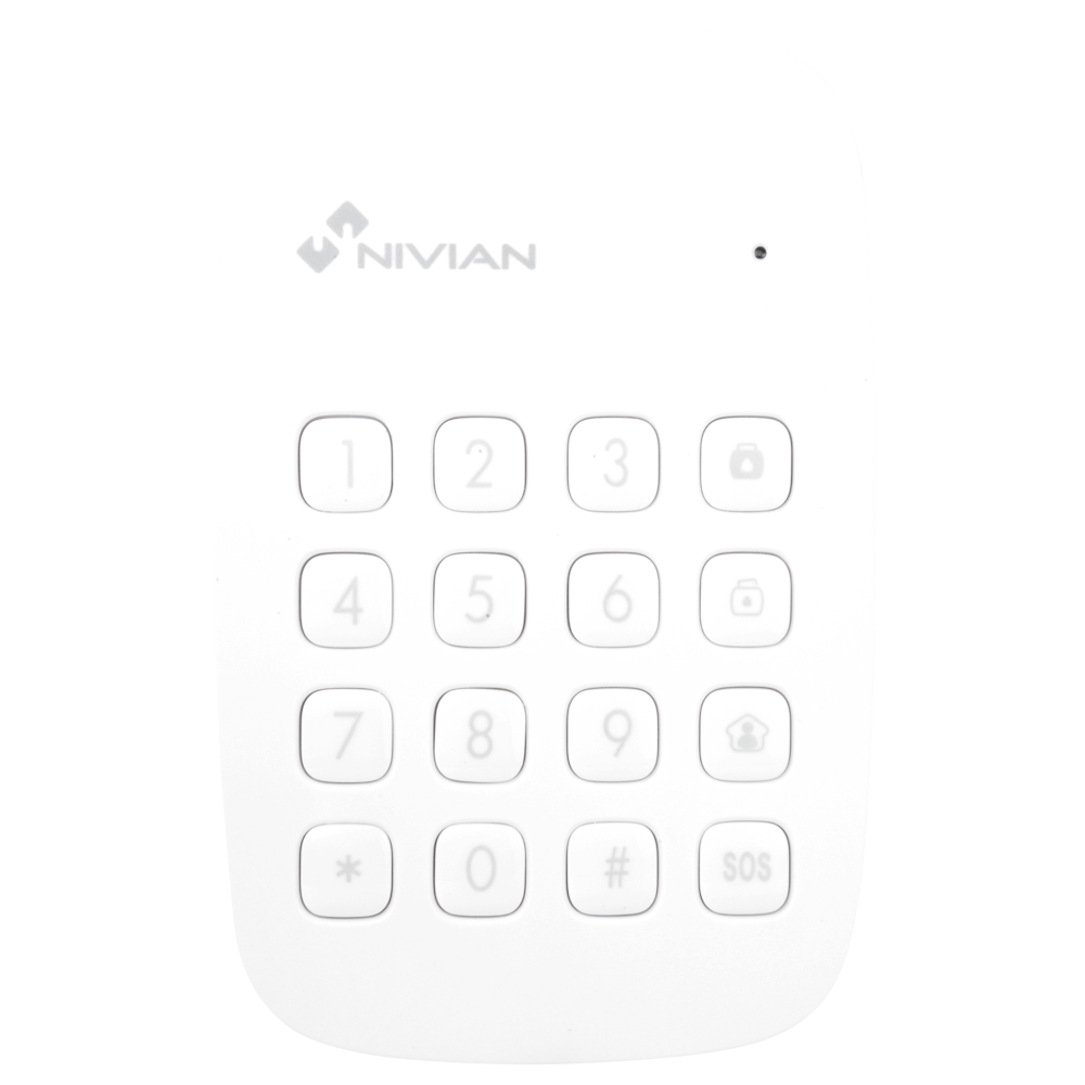 (NVS-K1AO1) Nivian Smart - Clavier indépendant - Lecteur d'étiquettes RFID - Indicateur LED - Sans fil 433 MHz - Compatible avec la centrale d'alarme Nivian Smart