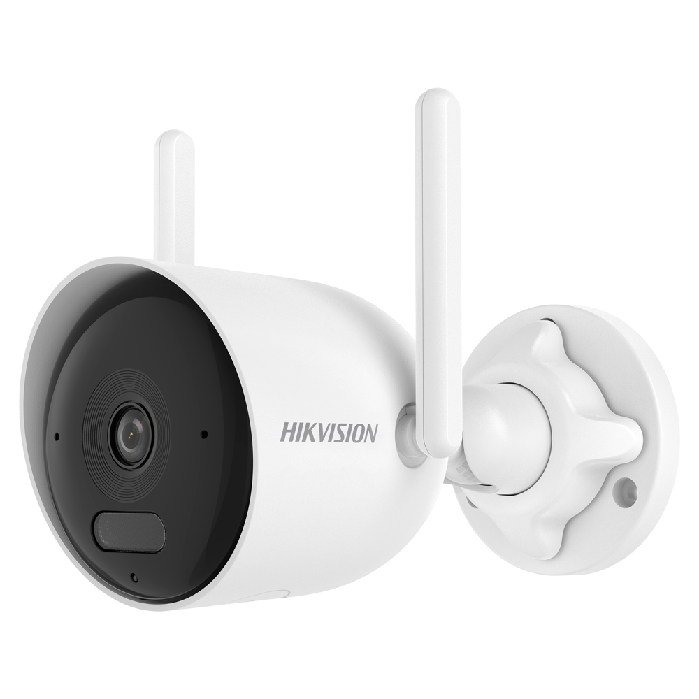 (DS-2CFW04(2.8mm)) Cámara bullet IP gama Wi-Fi - Resolución 4 Mpx (2560x1440) - Lente fija 2.8 mm | Detección de movimiento 2.0 - Wi-Fi IEEE802.11b/g/n | Luz Híbrida hasta 30 m - Micrófono y altavoz integrados - Grado de protección IP66