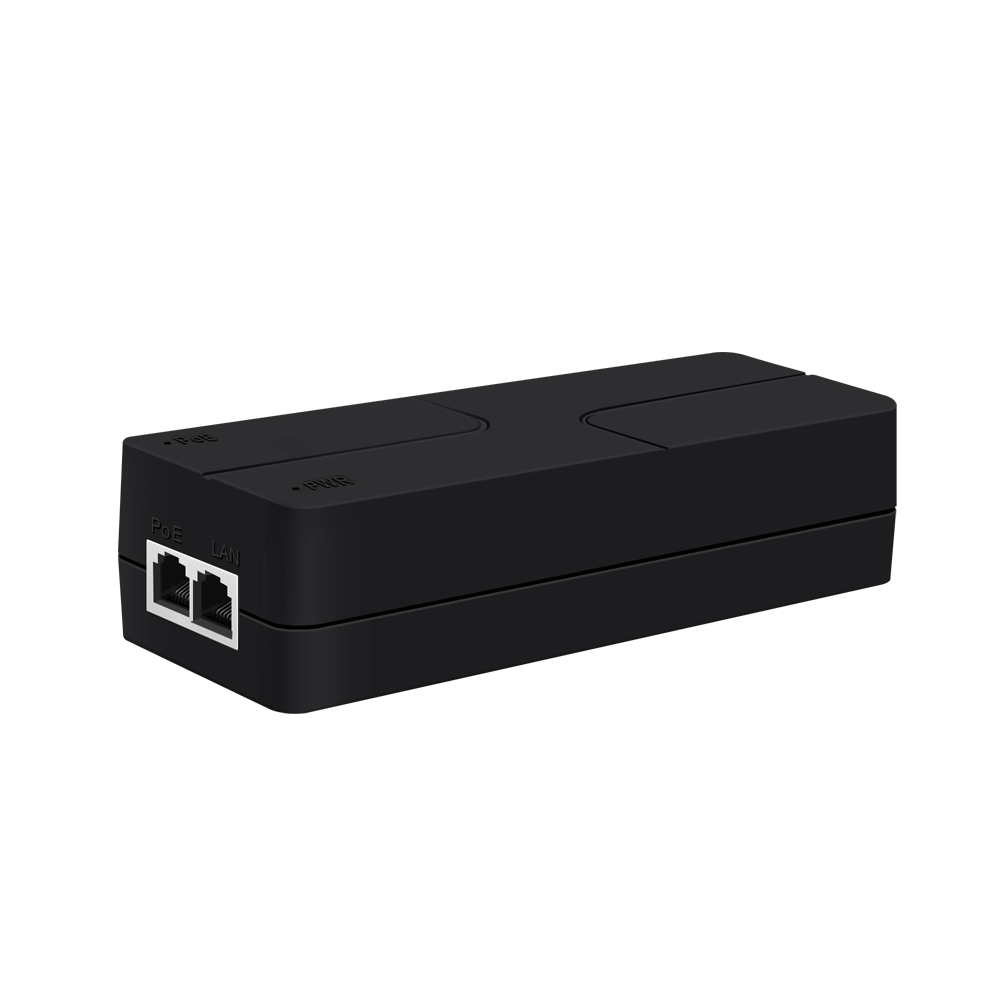 (INJ-POE-2.5G-60W-V2) Injecteur PoE haute puissance de 60W.  - Prend en charge la transmission à haut débit jusqu'à 2.5G.  - Il dispose de 1 port POE et de 1 port LAN.  - Plage d'entrée universelle de 110V à 240Vac.  - Protection intégrée contre les surintensités.  - Circuit à récupération automatique.