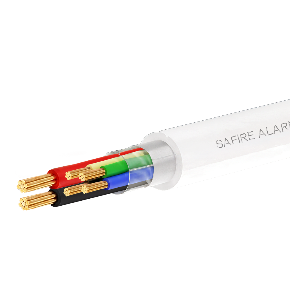 (CA4P2-100-H-Cca-WHITE) 4 conducteurs de signal + 2 d'alimentation - Conducteur en aluminium recouvert de cuivre - Écran en aluminium et polyester - Bobine de 100 mètres - Certificat CPR Eca - Faibles pertes
