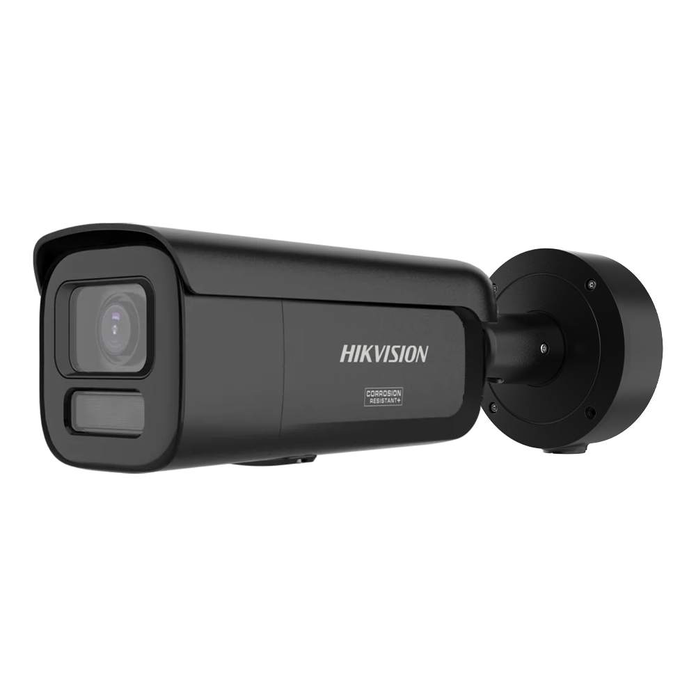 (DS-2CD2667G3-LIZS2UY/SRB(2.8-12)BLK) Caméra IP Bullet gamme PRO ColorVu3.0 Hikvision - Résolution 6 Mpx | PoE IEEE802.3at - ColorVu3.0: image en couleurs HIKAI-ISP F1.2 1/1.8" - Objectif 2.8~12 mm | Sirène et flash dissuasif - Éclairage hybride jusqu'à 60m | Microphone - Alarmes | Audio  | IP67 | IK10 | NEMA 4X
