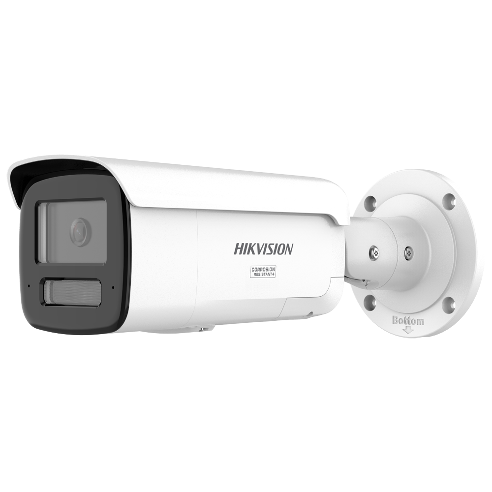 (DS-2CD2T67G3-LIS2UY/SRB(4mm)) Caméra IP Bullet gamme PRO ColorVu3.0 Hikvision - Résolution 6 MPx | Objectif 4 mm - ColorVu3.0: image en couleurs HIKAI-ISP F1.0 1/1.8" - Alarmes | Double microphone | Éclairage hybride jusqu'à 60m - AcuSense3.0 | Éclairage dissuasif (police light) - PoE+ | Indice de protection IP67, NEMA 4X