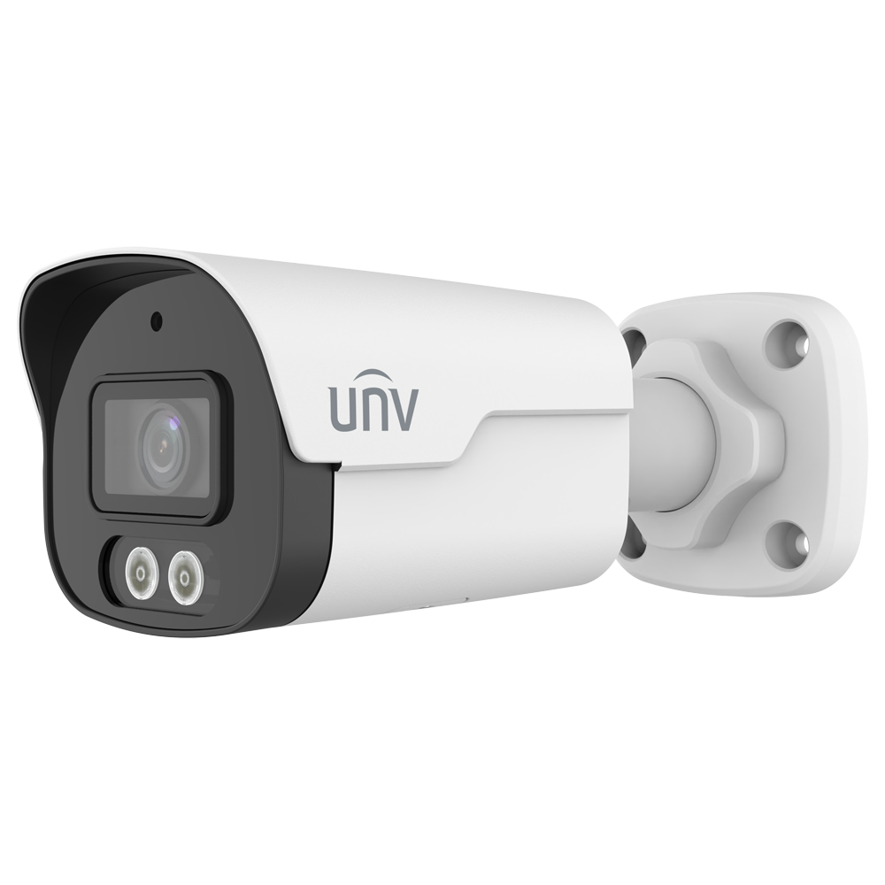 (UV-IPC2128SB-ADF40KM-DL-I1) Cámara Bullet IP Uniview - Gama Prime - 8 MP | Lente 4 mm | microSD 512 GB - IR 40 m | Luz Blanca 40 m | WDR 120 dB - Wise-ISP | Conteo de personas - PoE | UMD | SIP | IP67  - Reset | Micrófono