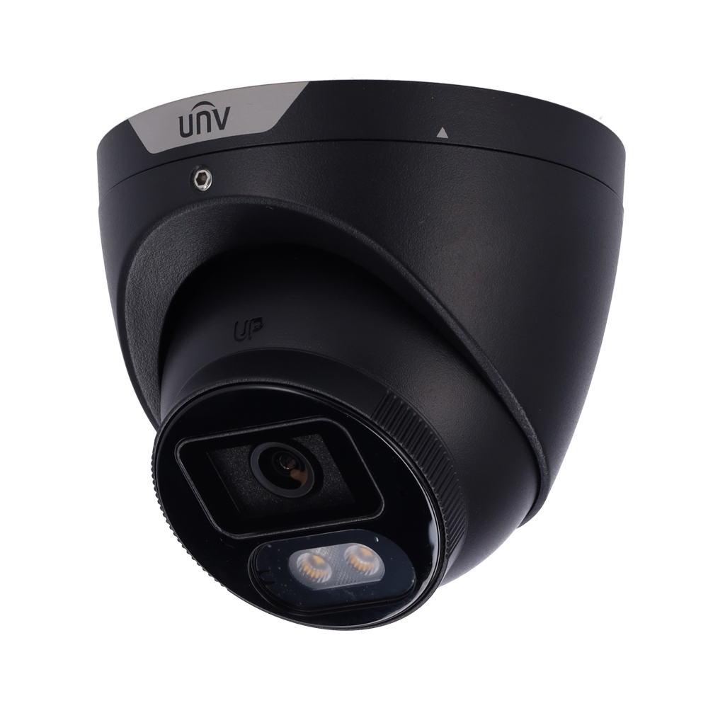 [UV-IPC3614SB-ADF28KM-DL-I1-BLACK] (UV-IPC3614SB-ADF28KM-DL-I1-BLACK) Cámara Turret IP Uniview - Gama Prime - 4 MP | Lente 2.8 mm | microSD 512 GB - IR 30m | Luz blanca 30 m | WDR 120 dB  - Conteo de personas - SIP | UMD  - MIC | IP67 | PoE | Color negro