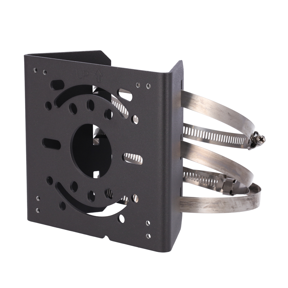(UV-TR-UP06-IN-GD) Support pour mâts - Pour caméras dôme - Convient pour une utilisation en extérieur - Rang diamètre 67~127 mm - Couleur gris 136 (H) x 127 (L) x 62.4 (H) mm - Passage de câble