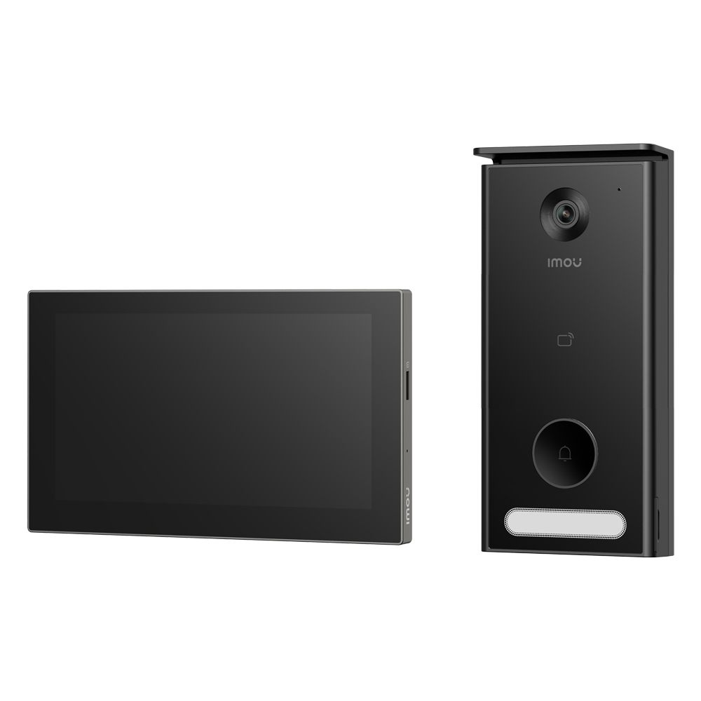 (IMOU-VO1-5M0R/VH1-7A0S) Portier vidéo intelligent 5MP - WiFi double / 2-hilos - Objectif 2.3mm / Écran 7" - Zone de confidentialité personnalisable - IMOU SENSE personnes et véhicules - Pour l'extérieur