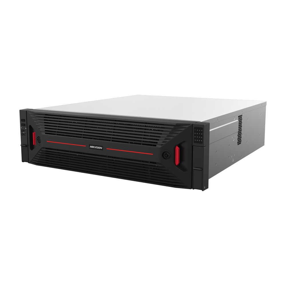 (DS-96256NI-H16R) Enregistreur NVR 256 CH IP SOLUTIONS Hikvision - Résolution maximale 32Mpx@3ch - Bande passante 1280 Mbps - Alarmes | Audio | RAID | 16 Disque dur - Sorties vidéo: 2xHDMI 4K, 2xDP 8K, 2xV-DP 8K - Alimentation électrique redondante