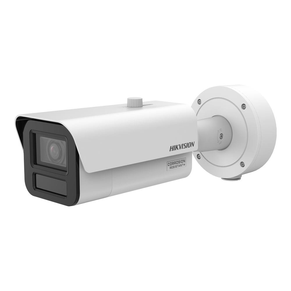 (iDS-2CD7A45G2/P-IZHSY(4.7-118mm)) Caméra Bullet IP gamme SOLUTIONS Hikvision - Résolution 4 Mpx (2688x1520) 100 fps - Objectif 4.7~118 mm | MD2.0 | AcuSense - Alarme | Audio | 5 flux | IR 200 m - Détection des véhicules et gestion du trafic - MicroSD | IP67 | IK10 |  résistant à la corrosion NEMA 4X