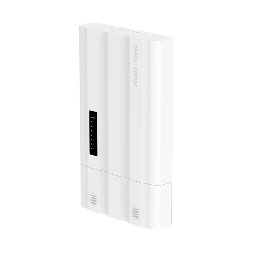 (RG-ES207GS-AC-OD) Switch PoE Ruijie Reyee Cloud Managed L2 - 5 ports Gigabit RJ45 et 2 emplacements SFP pour le lien montant - 4 ports PoE/PoE+ avec une puissance nominale de 60 W - Alimentation directe en courant alternatif (CA) - Protection industrielle IP65 contre l'eau et la poussière - Immunité aux surtensions extrêmes de 8 kV