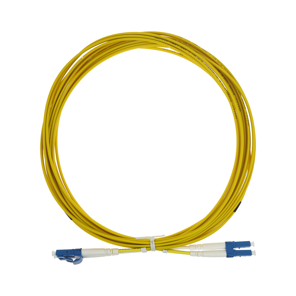 (SF-LC-UPC-LC-UPC-SM-DX-5M) Câble de connexion à fibre optique - Fibre monomode G657A2 haute performance - Connecteurs LC UPC en version duplex - Longueur exacte de 5 mètres - Gaine extérieure LSZH sécurisée - Compatibilité d'utilisation générale
